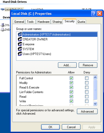 exclusão de arquivo de auditoria quando se trata do Windows 2003