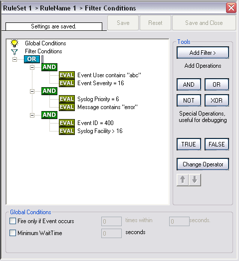 Complex Filter Conditions.