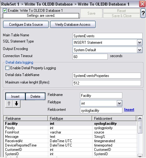 oledbdatabaseaction