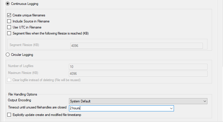 MonitorWare Agent File Logging filename options